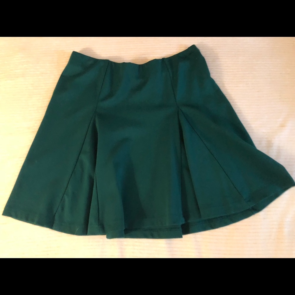 Green mini skirt